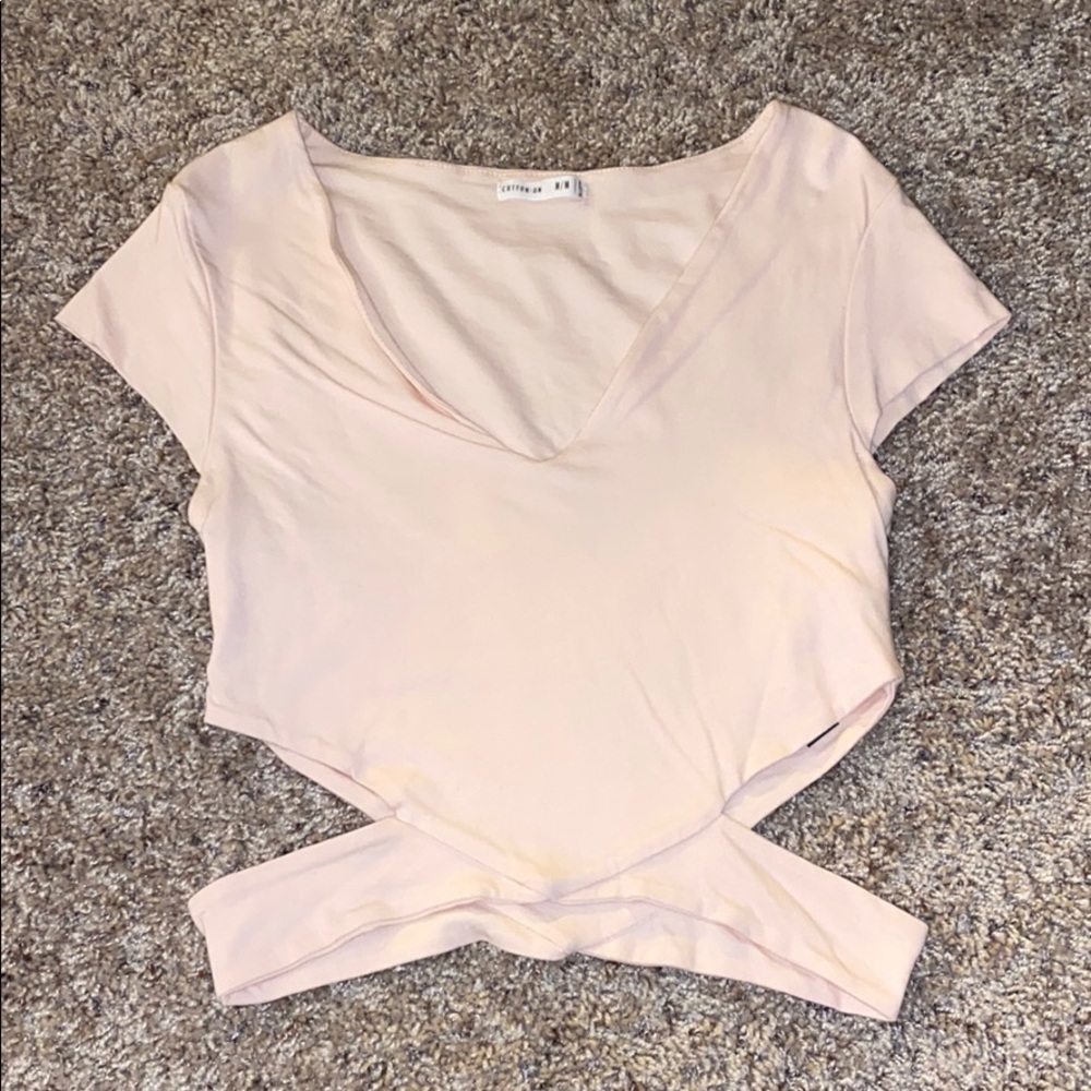Cotton On pink crop top
